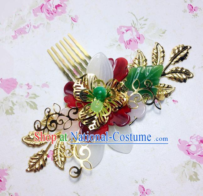 Traditional Chinese Ancient Classical Hair Accessories Hanfu Xiuhe Suit Hair Comb Bride Hairpins for Women