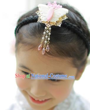 Traditional Korean Hair Accessories, Asian Korean Fashion Headwear Butterfly Tassel Hair Clasp for Kids