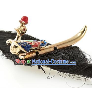 Traditional Korean Hair Accessories Bride Hair Claw, Asian Korean Fashion Wedding Golden Hair Decorations for Kids