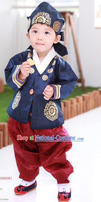 Traditional Korean Handmade Embroidered Formal Occasions Costume, Asian Korean Apparel Hanbok Clothing for Boys