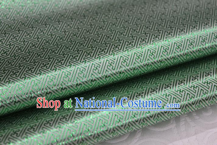 Chinese Traditional Royal Palace Pattern Mongolian Robe Green Brocade Fabric, Chinese Ancient Emperor Costume Drapery Hanfu Tang Suit Material