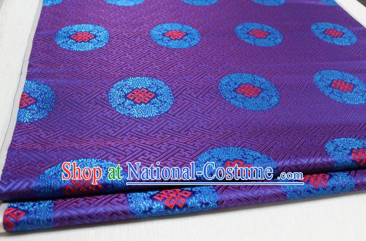 Chinese Traditional Royal Palace Pattern Mongolian Robe Purple Tapestry Cheongsam Fabric, Chinese Ancient Costume Satin Hanfu Tang Suit Material