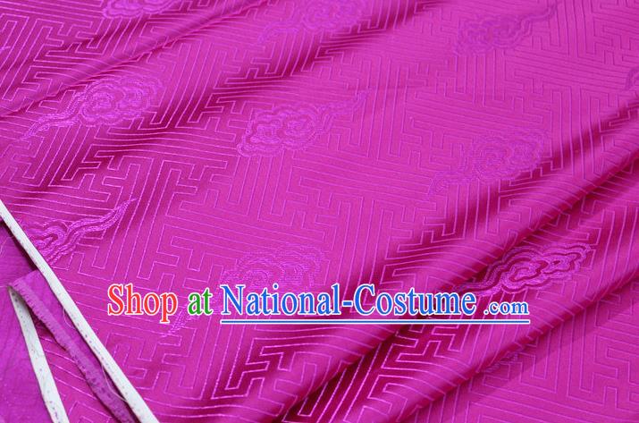 Chinese Traditional Royal Palace Cloud Pattern Rosy Brocade Mongolian Robe Fabric, Chinese Ancient Costume Satin Hanfu Tang Suit Material