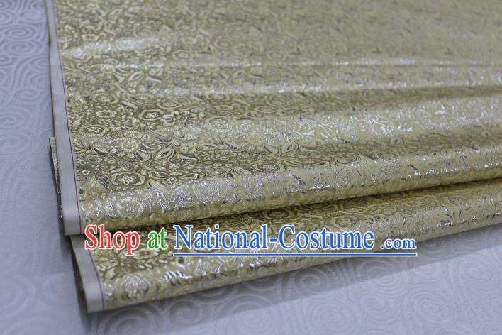 Chinese Traditional Royal Palace Pattern Cheongsam Light Golden Brocade Fabric, Chinese Ancient Costume Satin Hanfu Material