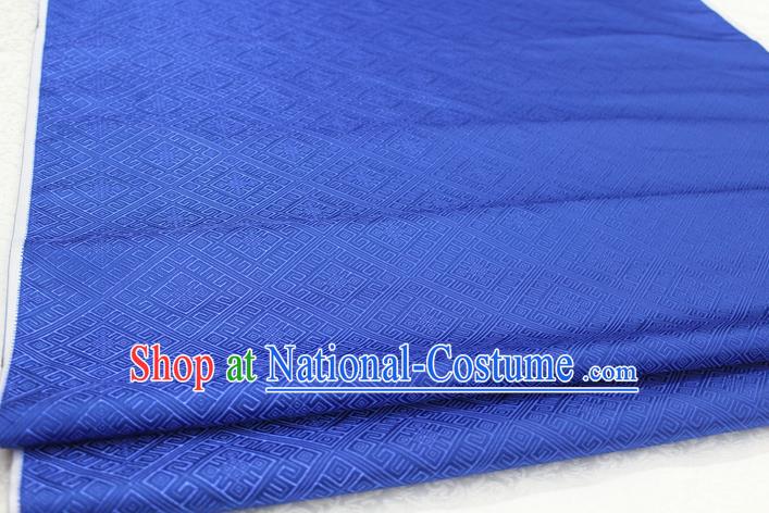 Chinese Traditional Ancient Costume Palace Pattern Mongolian Robe Royalblue Brocade Tang Suit Fabric Hanfu Material