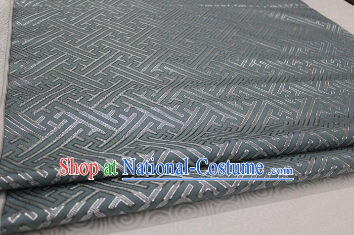 Chinese Traditional Ancient Costume Palace Pattern Grey Brocade Cheongsam Satin Mongolian Robe Fabric Hanfu Material