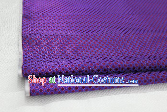 Chinese Traditional Ancient Costume Palace Pattern Purple Brocade Cheongsam Satin Mongolian Robe Fabric Hanfu Material