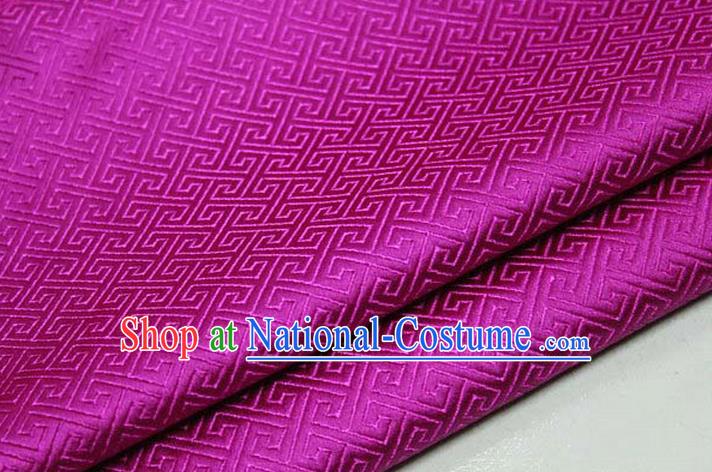 Chinese Traditional Ancient Costume Palace Back Pattern Rosy Brocade Cheongsam Satin Mongolian Robe Fabric Hanfu Material