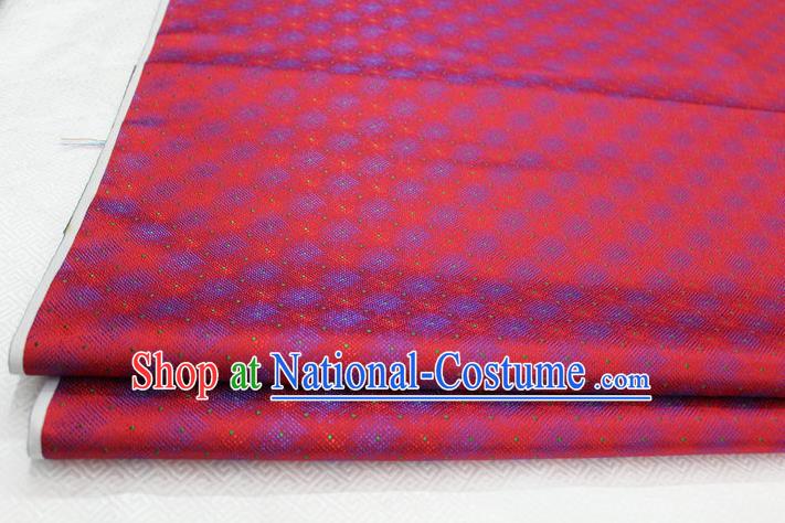 Chinese Traditional Ancient Costume Palace Pattern Red Brocade Cheongsam Satin Mongolian Robe Fabric Hanfu Material