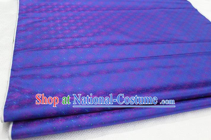 Chinese Traditional Ancient Costume Palace Pattern Deep Blue Brocade Cheongsam Satin Mongolian Robe Fabric Hanfu Material