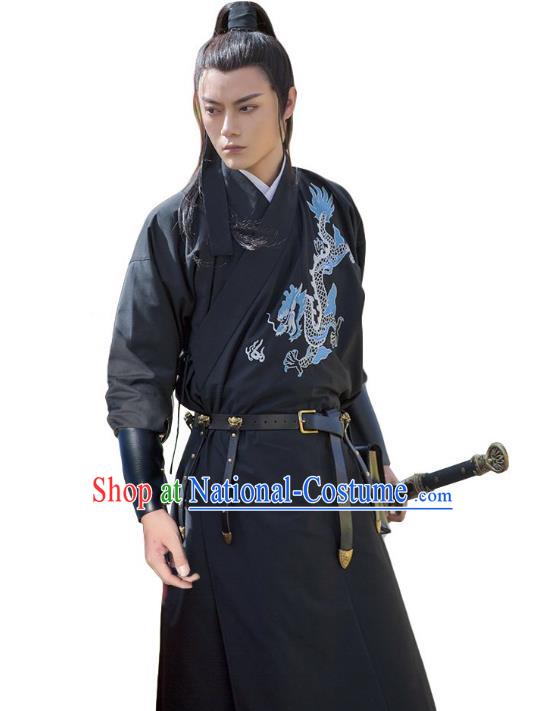 Traditional Chinese Ming Dynasty Swordsman Imperial Guards Hanfu Embroidered Clothing for Men