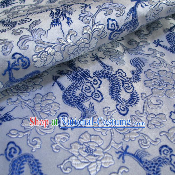 Chinese Traditional Royal Palace Dragons Pattern Design Hanfu Brocade Xiuhe Suit Fabric Ancient Costume Tang Suit Cheongsam Material