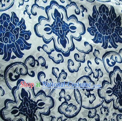 Chinese Traditional Royal Palace Lotus Pattern Design Hanfu Brocade Xiuhe Suit Fabric Ancient Costume Tang Suit Cheongsam Material