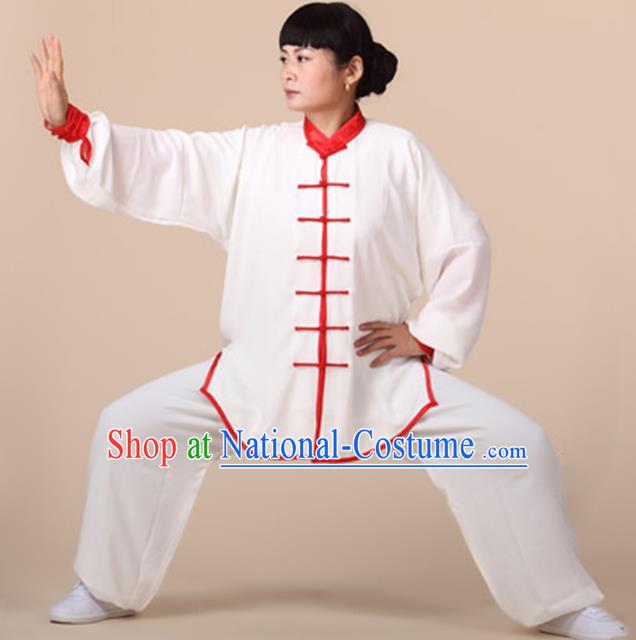 Chinese Kung Fu Linen Plated Buttons Costume, Traditional Martial Arts Tai Ji Uniform for Women for Men