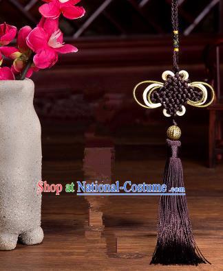 Traditional Chinese Fans Accessories Pendant Brown Tassel Chinese Knots Fans Pendant