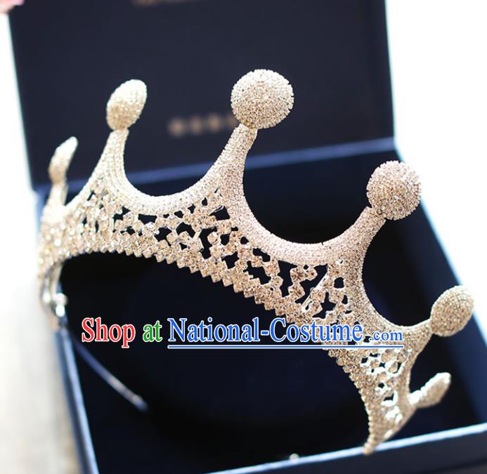 Chinese Traditional Bride Hair Accessories Baroque Princess Headwear Wedding Crystal Royal Crown for Women