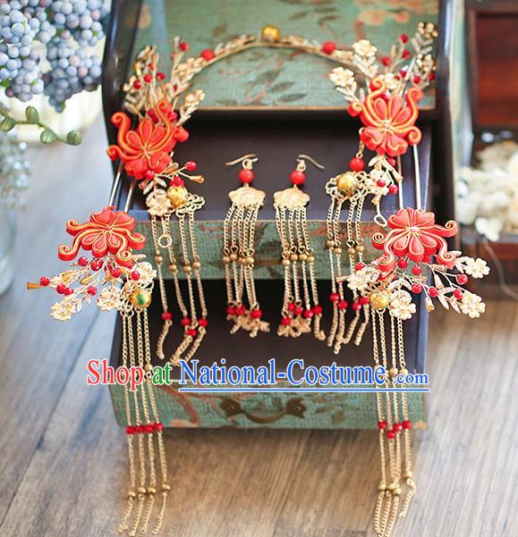 Chinese Hair Jewelry Accessories Xiuhe Suit Hairpins Headwear Headdress Hair Crown for Women