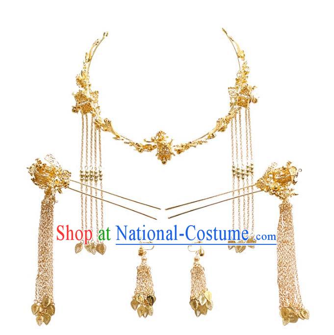 Chinese Hair Jewelry Accessories Xiuhe Suit Hairpins Headwear Headdress Hair Crown for Women