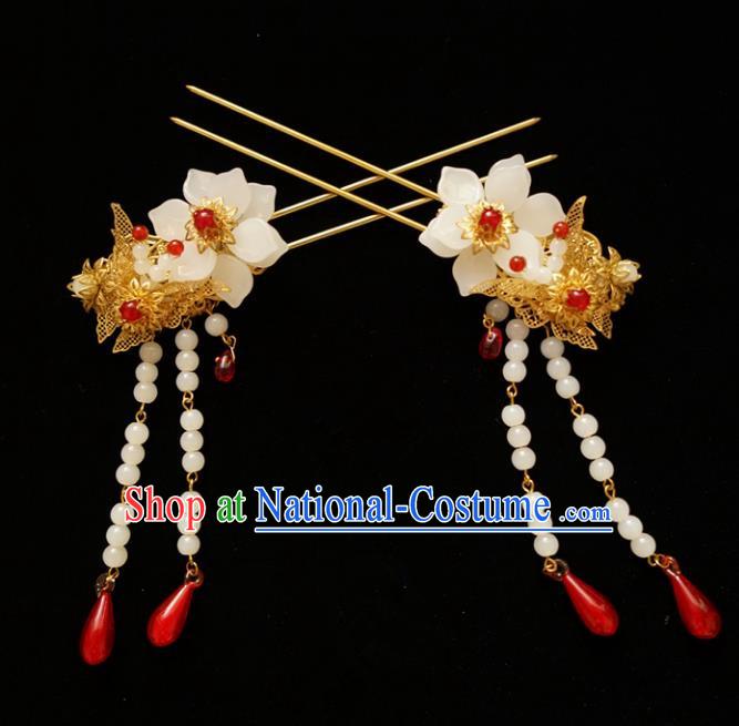 Chinese Traditional Bride Hair Accessories Xiuhe Suit Wedding Tassel Step Shake Hanfu Hairpins for Women