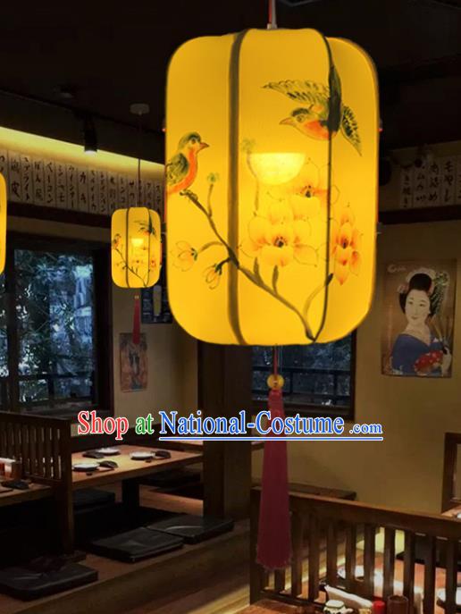 Traditional Chinese Handmade Painting Birds Flowers Palace Lantern China Ceiling Palace Lamp