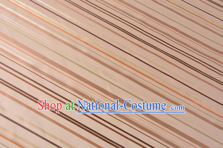 Chinese Traditional Costume Royal Palace Stripe Pattern Golden Silk Brocade Fabric, Chinese Ancient Clothing Drapery Hanfu Cheongsam Material