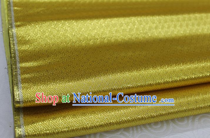 Chinese Traditional Royal Palace Pattern Mongolian Robe Golden Brocade Fabric, Chinese Ancient Emperor Costume Drapery Hanfu Tang Suit Material