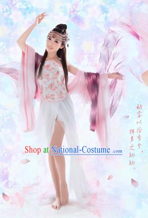 Traditional Ancient Chinese Sexy Female Dance Costume, Hanfu Clothing Chinese Tang Dynasty Bellyband Clothing for Women