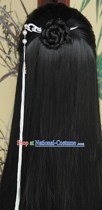 Chinese Ancient Swordsman Long Wig Set