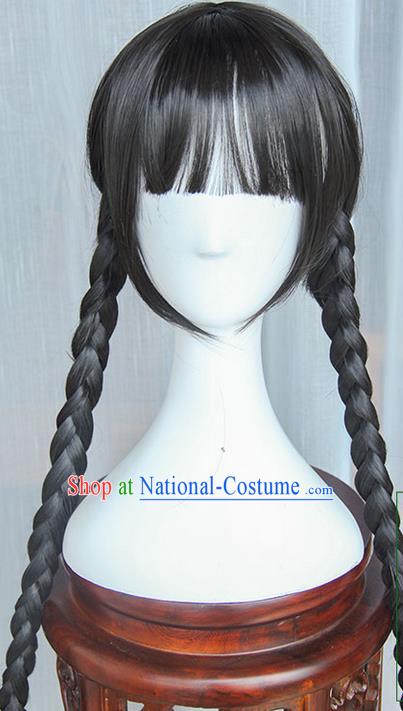 Chinese Ancient Swordsman Long Wig Set