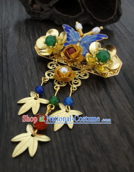 Traditional Handmade Chinese Ancient Classical Brooch, Blueing Pearl Brooch for Women