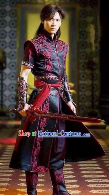 Traditional Chinese Ancient Costumes Ancient Chinese Cosplay Swordsman Knight Costume Complete Set for Men