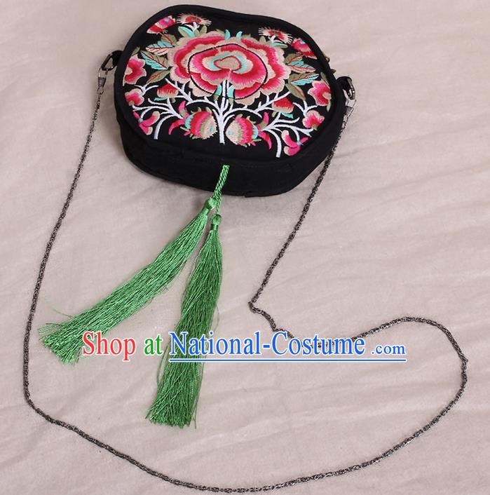 Traditional Chinese National Embroidered Crafts, Hmong Handmade Embroidered Handbag for Women