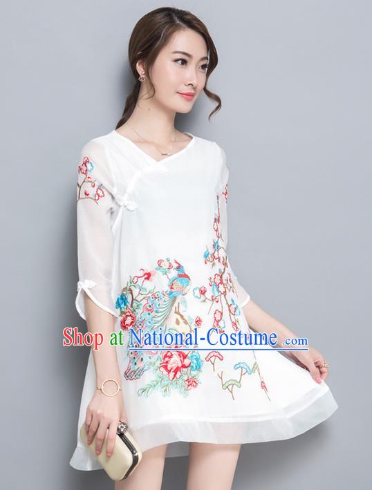 Traditional Ancient Chinese Young Women Cheongsam Dress Republic of China Tangsuit Stand Collar Blouse Dress Tang Suit Clothing for Women