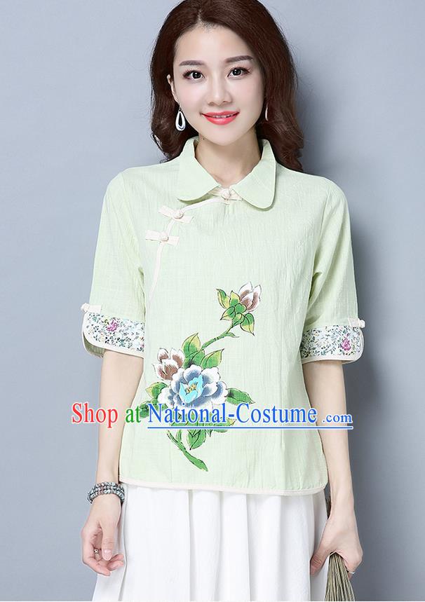 Traditional Ancient Chinese Young Women Cheongsam Dress Republic of China Tangsuit Stand Collar Blouse Dress Tang Suit Clothing for Women