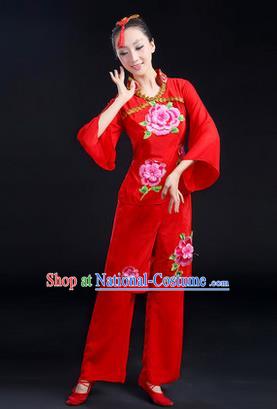 Traditional Chinese Yangge Fan Dancing Costume