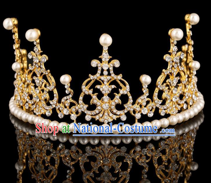 Top Grade Handmade Chinese Classical Hair Accessories, Children Baroque Style Headband Princess Royal Crown Crystal Crown, Hair Sticks Hair Jewellery, Hair Clasp for Kids Girls