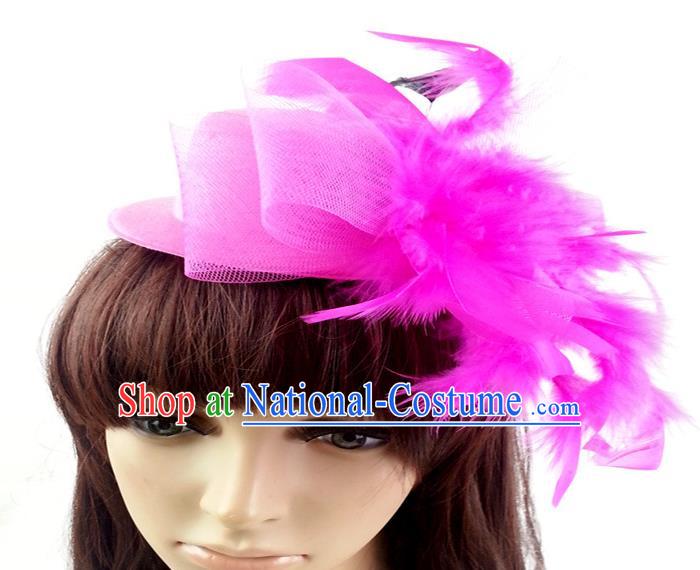 Top Grade Handmade Classical Hair Accessories Bobby Pin, Children Pink Feathers Hairpins Hair Clasp for Kids Girls