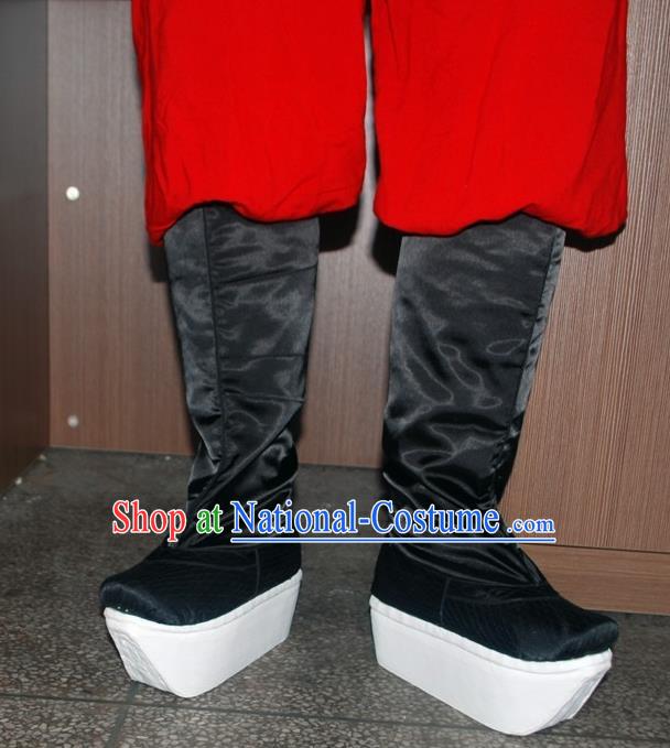 Traditional Chinese Peking Opera Shoes, China Ancient Officer Boots, Chinese Qing Dynasty Minister Buskin Boots for Men