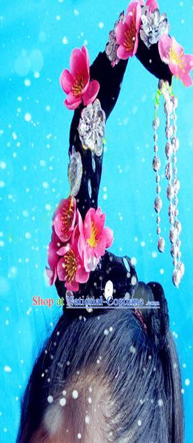 Traditional Chinese Peking Opera Hair Accessories, China Ancient Young Lady Flying Dance Handmade Wigs for Women