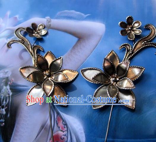 Traditional Chinese Ancient Classical Handmade Flower Hairpin Hair Jewelry Accessories Hanfu Classical Palace Combs Hair Sticks for Women