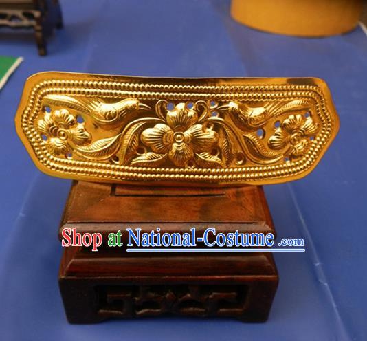 Traditional Handmade Chinese Ancient Classical Hair Accessories Bride Wedding Barrettes Golden Hair Sticks for Women