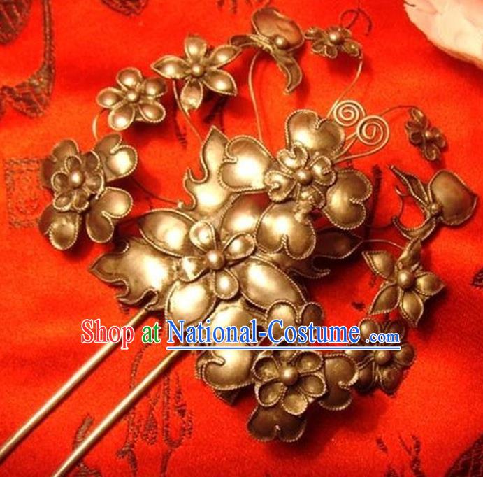 Traditional Handmade Chinese Ancient Classical Hair Accessories Butterfly Hair Sticks Hair Jewellery, Hair Fascinators Golden Hairpins for Women