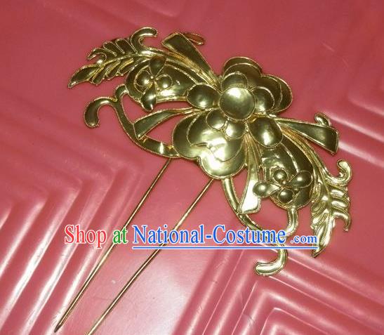 Traditional Handmade Chinese Ancient Classical Hair Accessories Barrettes Hairpin, Step Shake Headwear, Hair Claw Golden Butterfly Hairpins for Women