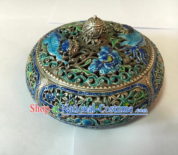 Traditional Handmade Chinese Ancient Classical Jewelty Accessories Blueing Censer, Pure Sliver Incense Burner for Women