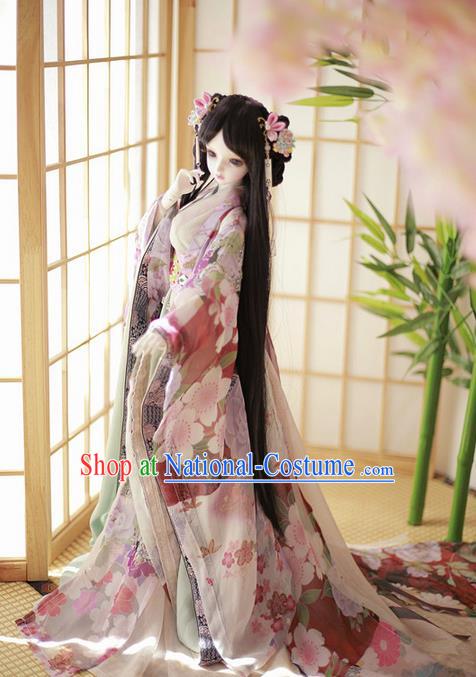 Top Grade Traditional China Ancient Palace Lady Costumes Complete Set, China Ancient Cosplay Tang Dynasty Princess Dress Clothing for Women and Kids