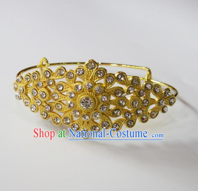 Traditional Thailand Ancient Handmade Jewelry Accessories Bracelet, Traditional Thai China Dai Nationality Crystal Bangle for Women