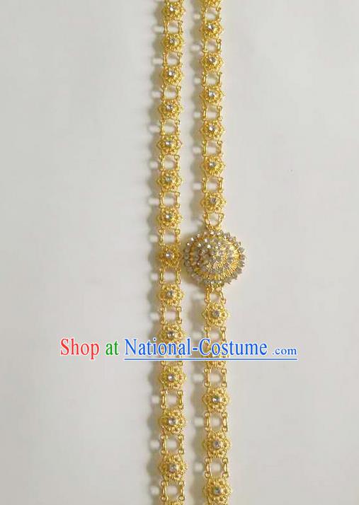 Traditional Thailand Ancient Handmade Crystal Waist Accessories, Traditional Thai China Dai Nationality Belts Pendant for Women