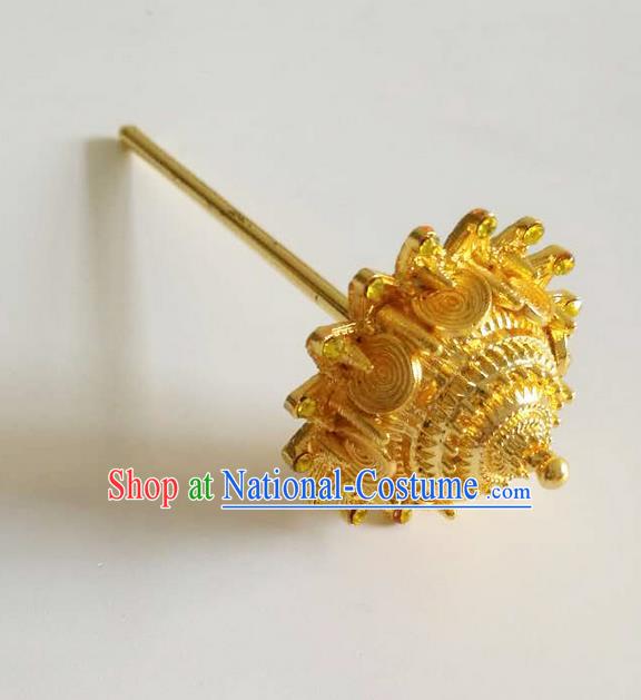 Traditional Thailand Ancient Handmade Hair Accessories, Traditional Thai China Dai Nationality Golden Hairpins Hair Stick for Women