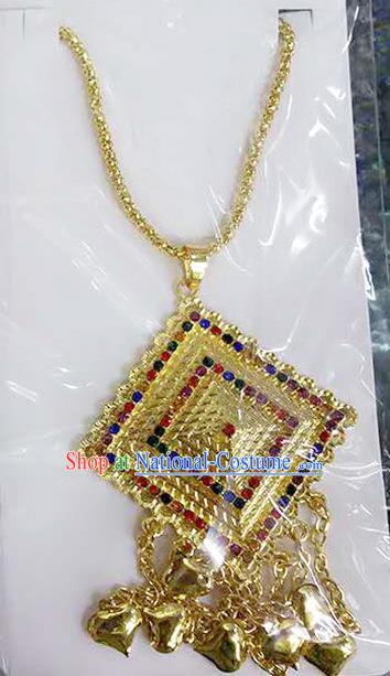 Traditional Thailand Ancient Handmade Wedding Jewelry Accessories, Traditional Thai China Dai Nationality Colorful Crystal Tassel Necklace for Women