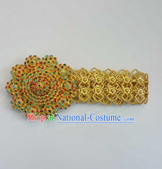 Traditional Thailand Ancient Handmade Waist Jewelry Accessories, Traditional Thai China Dai Nationality Colorful Crystal Belts Waist Decorations for Women